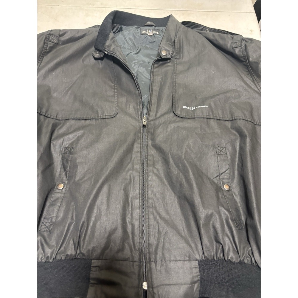PACO RABANNE Vintage Bomber Jacket BlackWindbreaker Size XL Men's Rare Deadstock